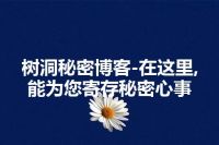 树洞秘密博客-在这里,能为您寄存秘密心事