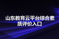山东教育云平台综合素质评价入口