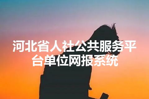 河北省人社公共服务平台单位网报系统 河北省人社公共服务平台单位网报系统