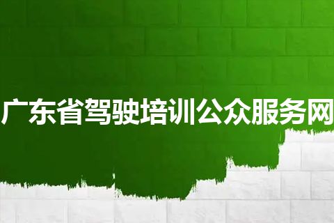 广东省驾驶培训公众服务网