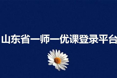山东省一师一优课登录平台