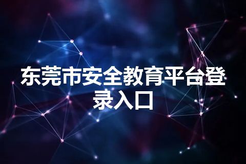 东莞市安全教育平台登录入口