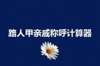 路人甲亲戚称呼计算器