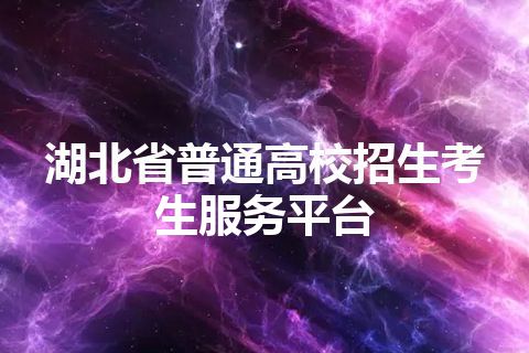 湖北省普通高校招生考生服务平台