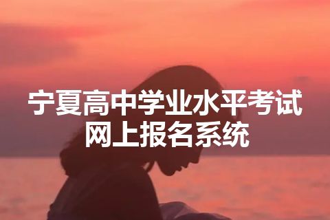 宁夏高中学业水平考试网上报名系统
