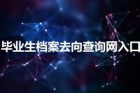 毕业生档案去向查询网入口