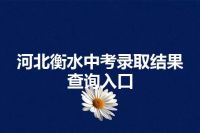 河北衡水中考录取结果查询入口