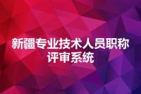 新疆专业技术人员职称评审系统