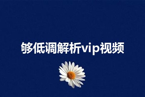 够低调解析vip视频