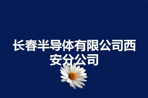 长春半导体有限公司西安分公司 长春半导体有限公司西安分公司