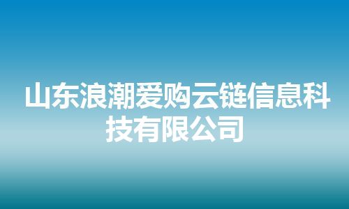 山东浪潮爱购云链信息科技有限公司