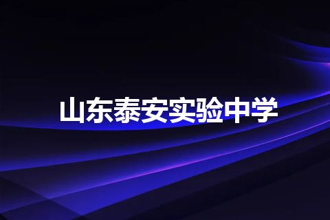 山东泰安实验中学