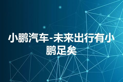 小鹏汽车-未来出行有小鹏足矣