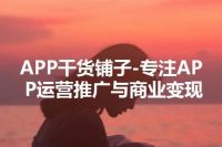 APP干货铺子-专注APP运营推广与商业变现