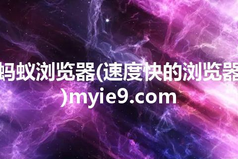 蚂蚁浏览器(速度快的浏览器)myie9.com