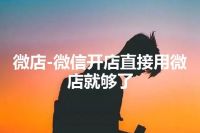 微店-微信开店直接用微店就够了