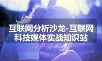 互联网分析沙龙-互联网科技媒体实战知识站
