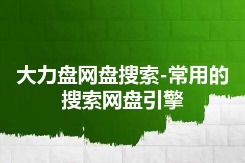 大力盘网盘搜索-常用的搜索网盘引擎