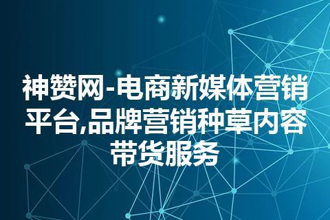 神赞网-电商新媒体营销平台,品牌营销种草内容带货服务