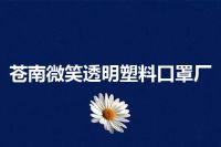 苍南微笑透明塑料口罩厂