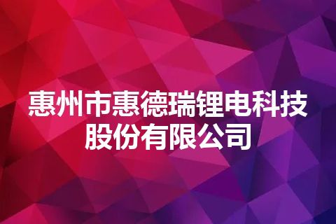 惠州市惠德瑞锂电科技股份有限公司
