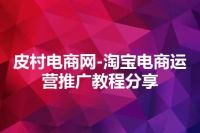 皮村电商网-淘宝电商运营推广教程分享