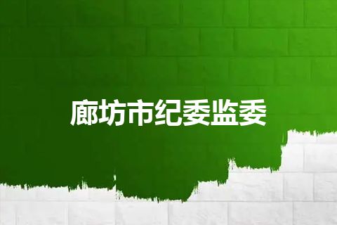 廊坊市纪委监委