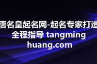 唐名皇起名网-起名专家打造全程指导 tangminghuang.com
