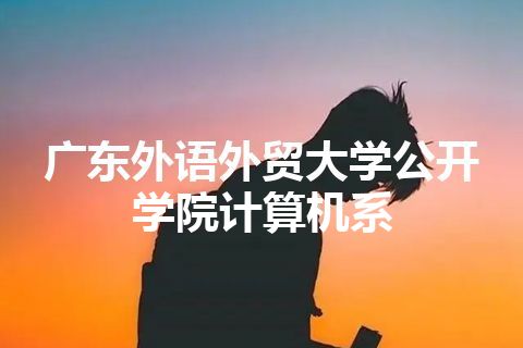 广东外语外贸大学公开学院计算机系
