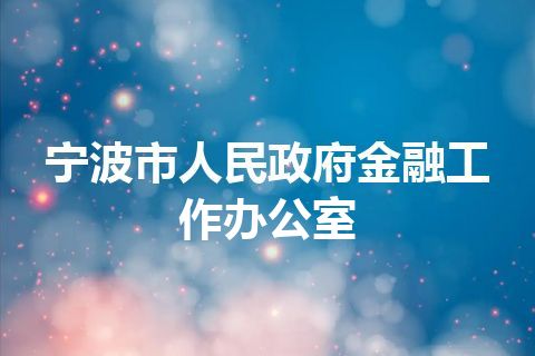 宁波市人民政府金融工作办公室