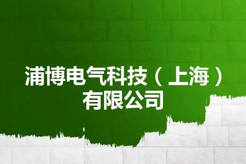 浦博电气科技（上海）有限公司