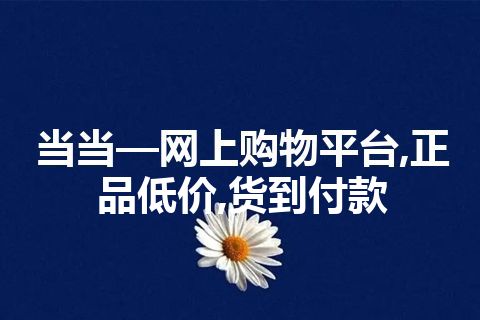 当当—网上购物平台,正品低价,货到付款