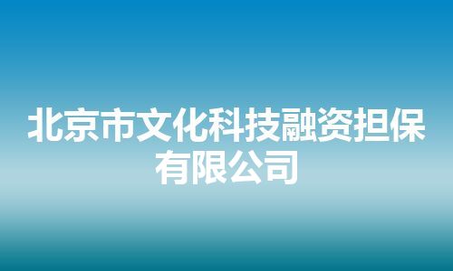 北京市文化科技融资担保有限公司 北京市文化科技融资担保有限公司