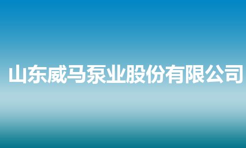 山东威马泵业股份有限公司
