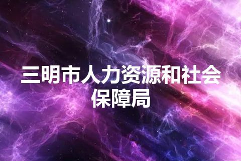 三明市人力资源和社会保障局