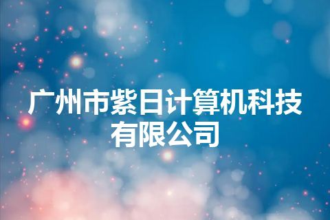 广州市紫日计算机科技有限公司 广州市紫日计算机科技有限公司