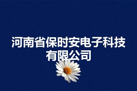 河南省保时安电子科技有限公司