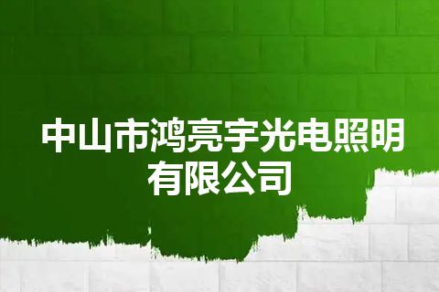 中山市鸿亮宇光电照明有限公司