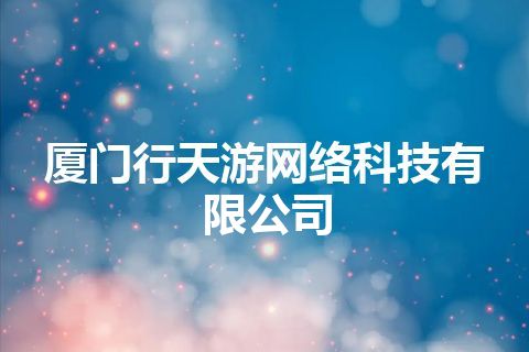厦门行天游网络科技有限公司 厦门行天游网络科技有限公司
