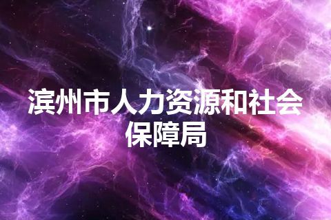 滨州市人力资源和社会保障局 滨州市人力资源和社会保障局