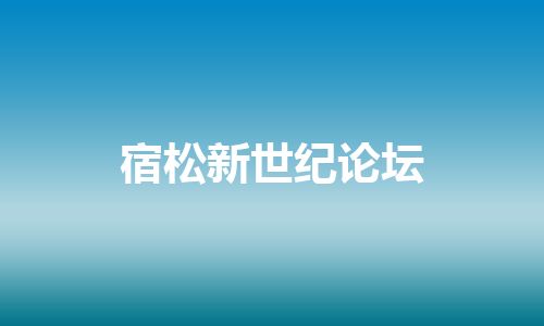 宿松新世纪论坛