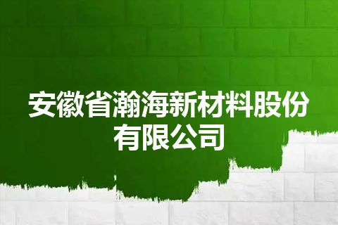 安徽省瀚海新材料股份有限公司