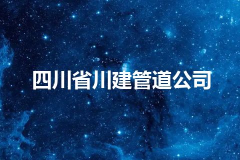 四川省川建管道公司 四川省川建管道公司