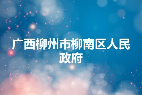 广西柳州市柳南区人民政府