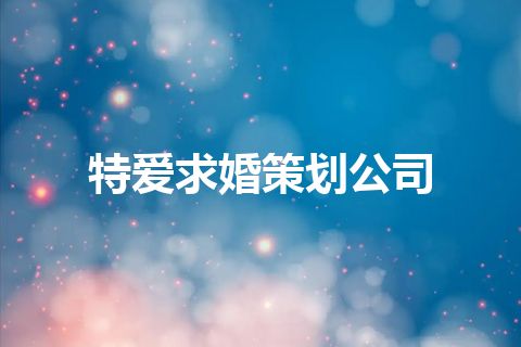 特爱求婚策划公司