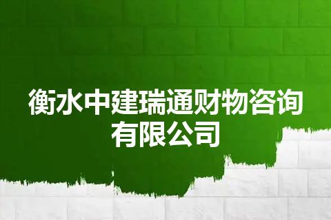 衡水中建瑞通财物咨询有限公司