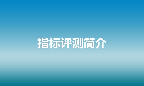 指标评测简介 指标评测简介