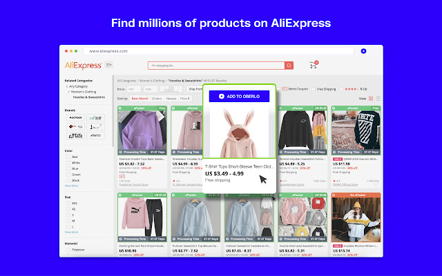 Oberlo - Aliexpress.com Product Importer chrome扩展插件截图