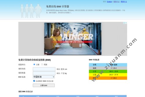 免费在线 BMI 计算器